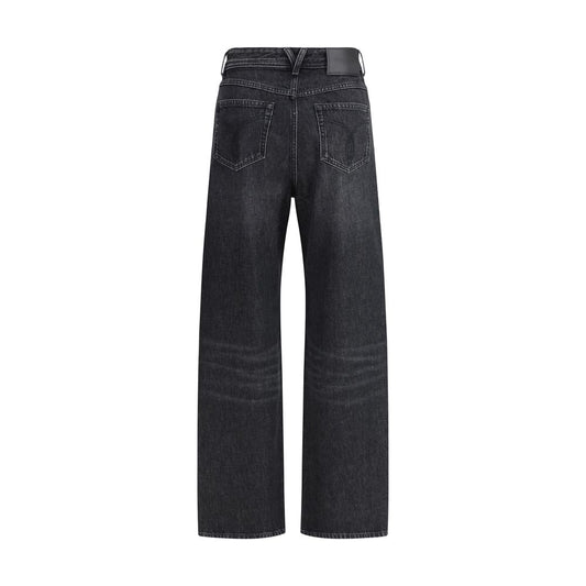 Versace Black Cotton Relaxed Fit Jeans