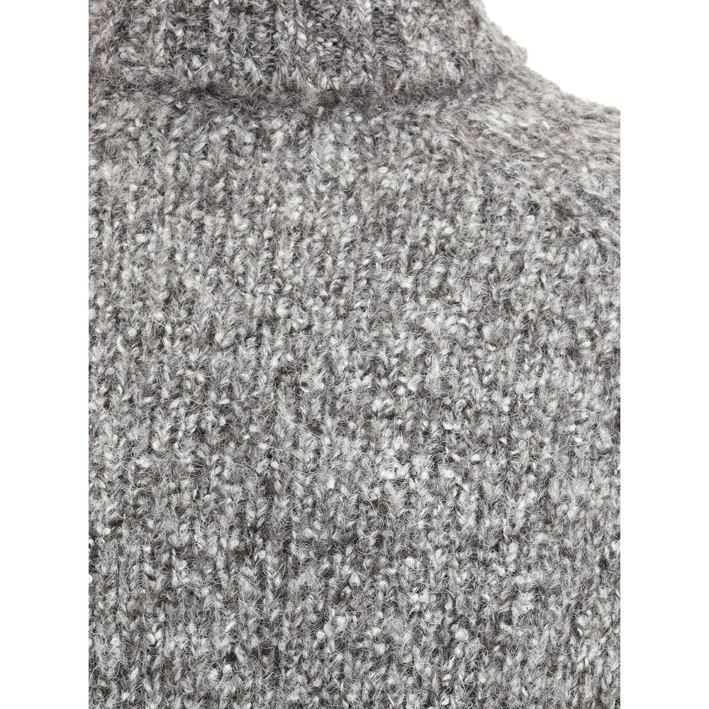 Brunello Cucinelli Gray Alpaca Vicugna Pacos Turtleneck