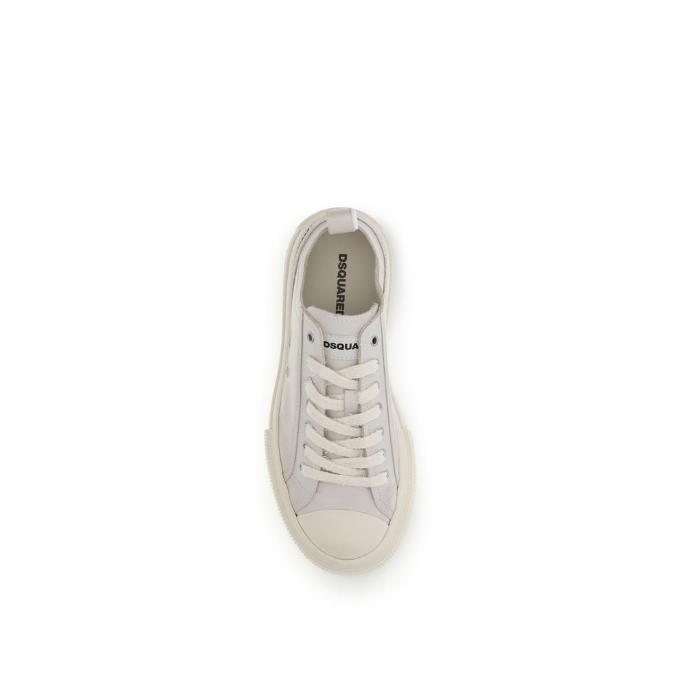 Dsquared² Cream Leather Platform Sneakers