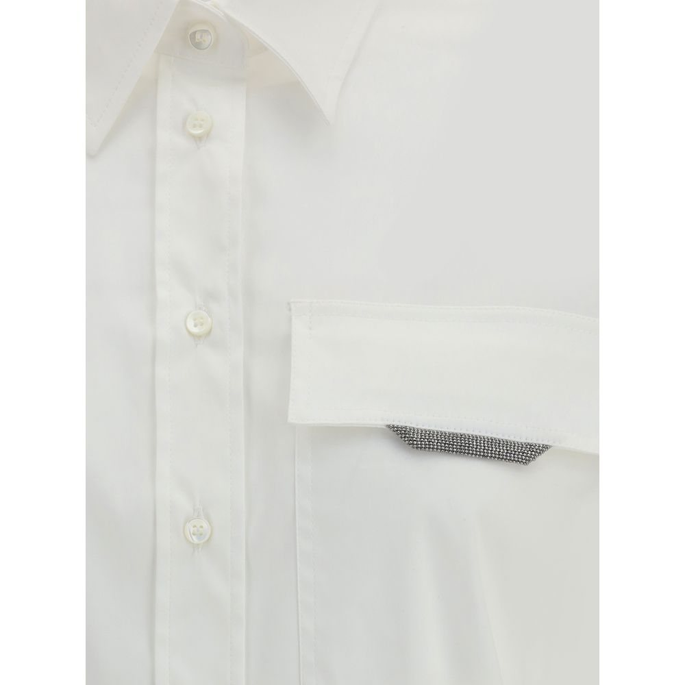 Brunello Cucinelli White Cotton Shirt