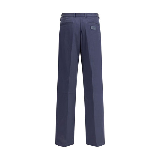 Fendi Blue Cotton Casual Pants