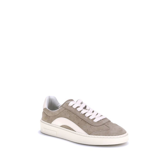 Dsquared² Beige Calf Leather Bos Taurus Low Top Sneakers