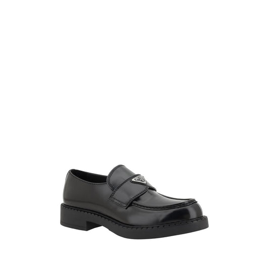 Prada Black Rubber Platform Loafers