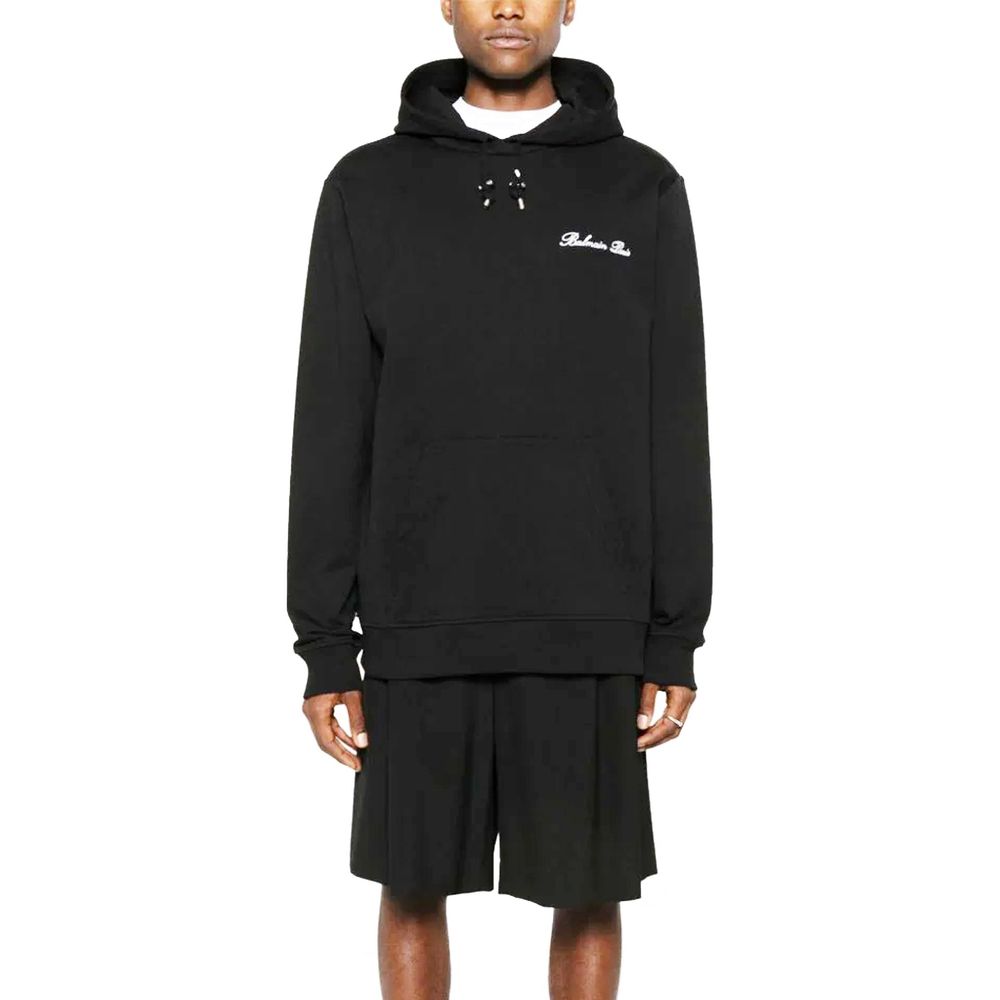 Balmain Black Cotton Sweatshirt
