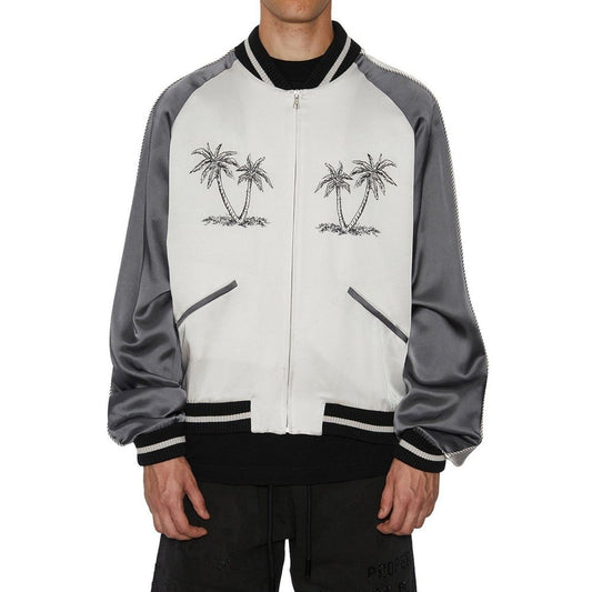 Palm Angels Gray Acetate Bomber