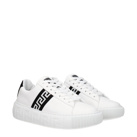 Versace White Leather Low Top Sneakers