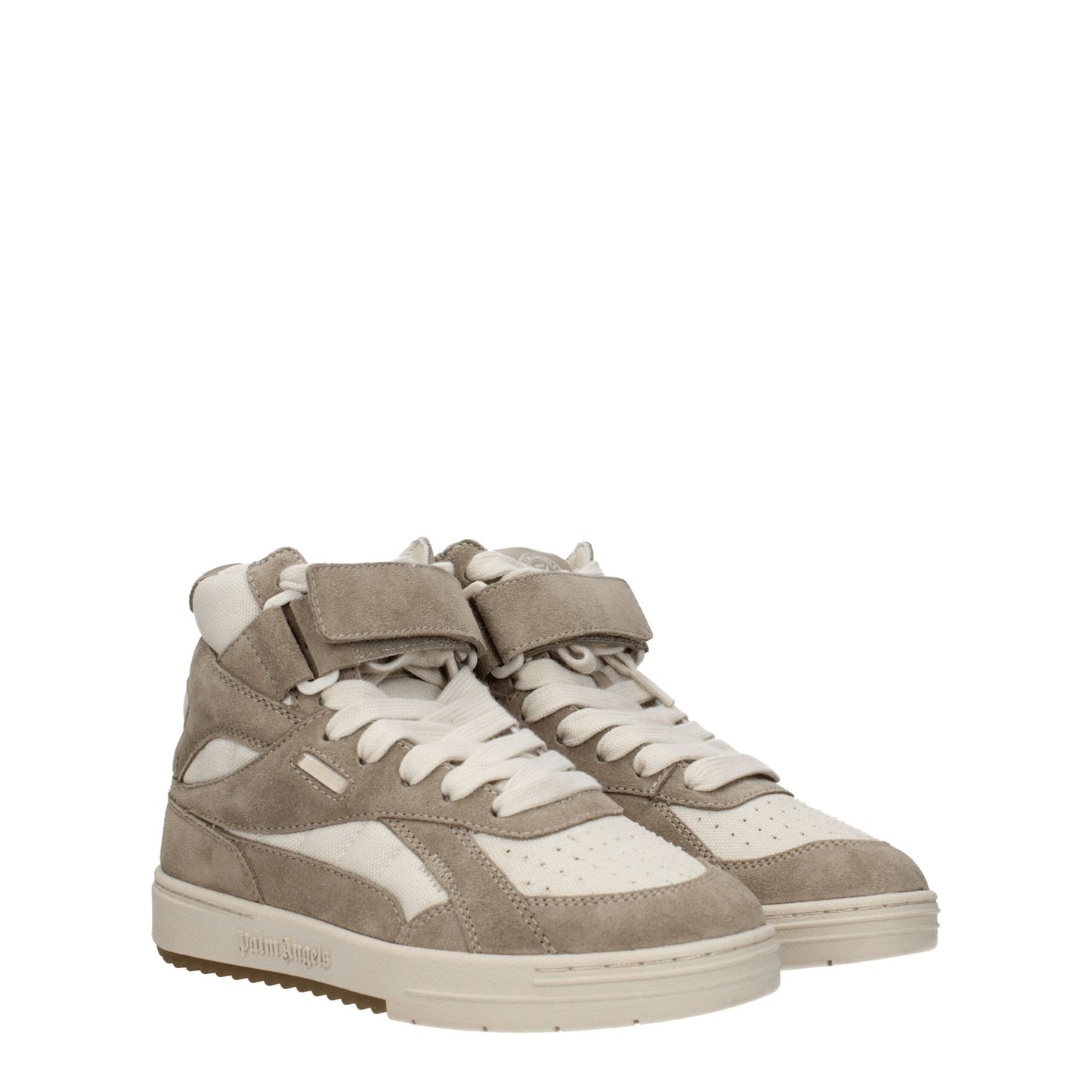 Palm Angels Beige Leather High Top Sneakers