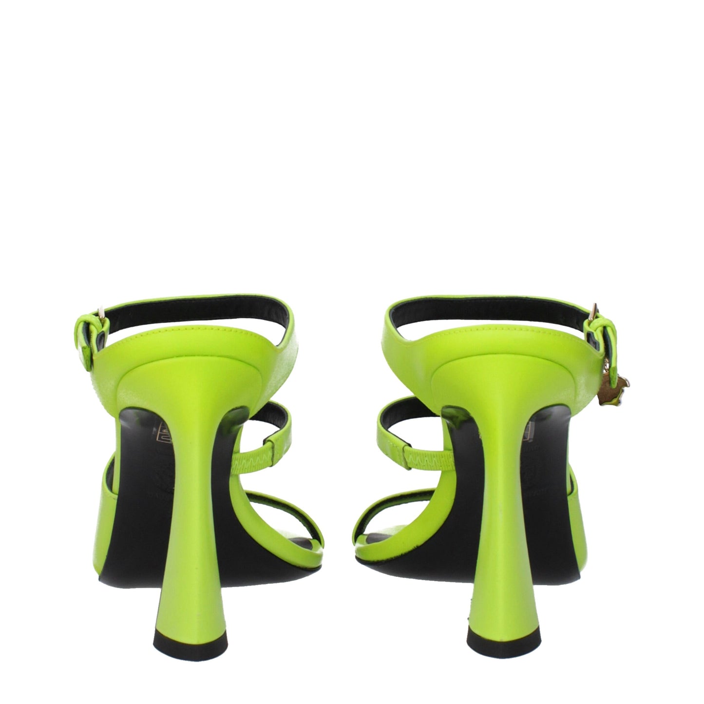 Versace Green Leather Stiletto Heel Sandals