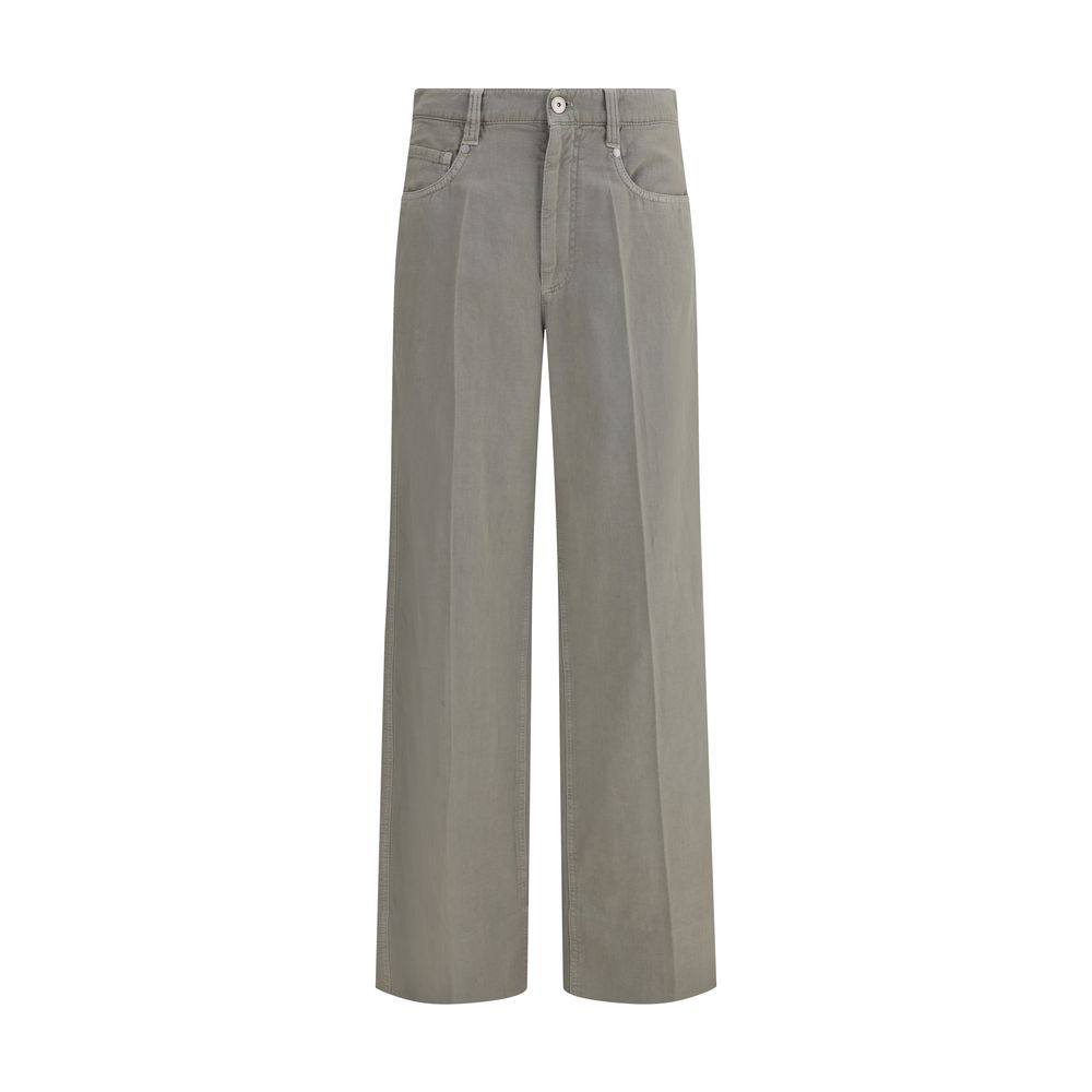 Brunello Cucinelli Bicolor Cotton Relaxed Fit Jeans