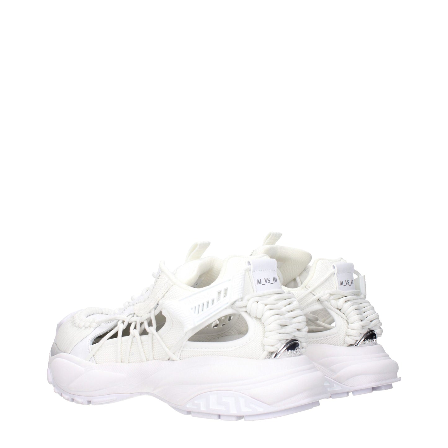 Versace White Leather Athletic Sneakers