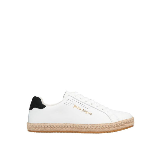 Palm Angels White Calfskin Low Top Sneakers