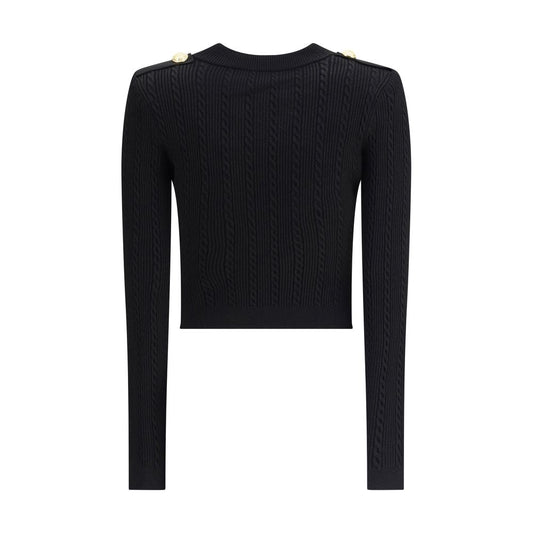 Balmain Black Viscose Cardigan