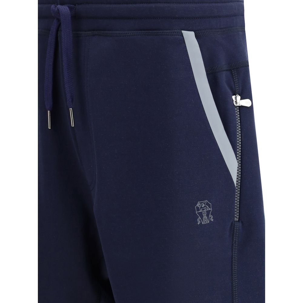 Brunello Cucinelli Blue Cotton Joggers (Workout Pants)