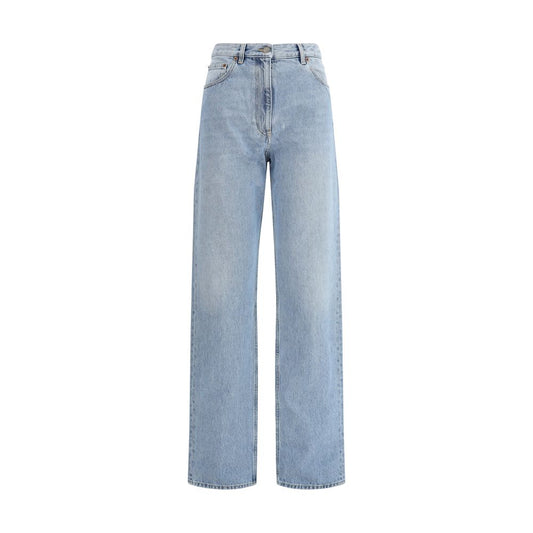 Valentino Light Blue Cotton High-Waisted Jean