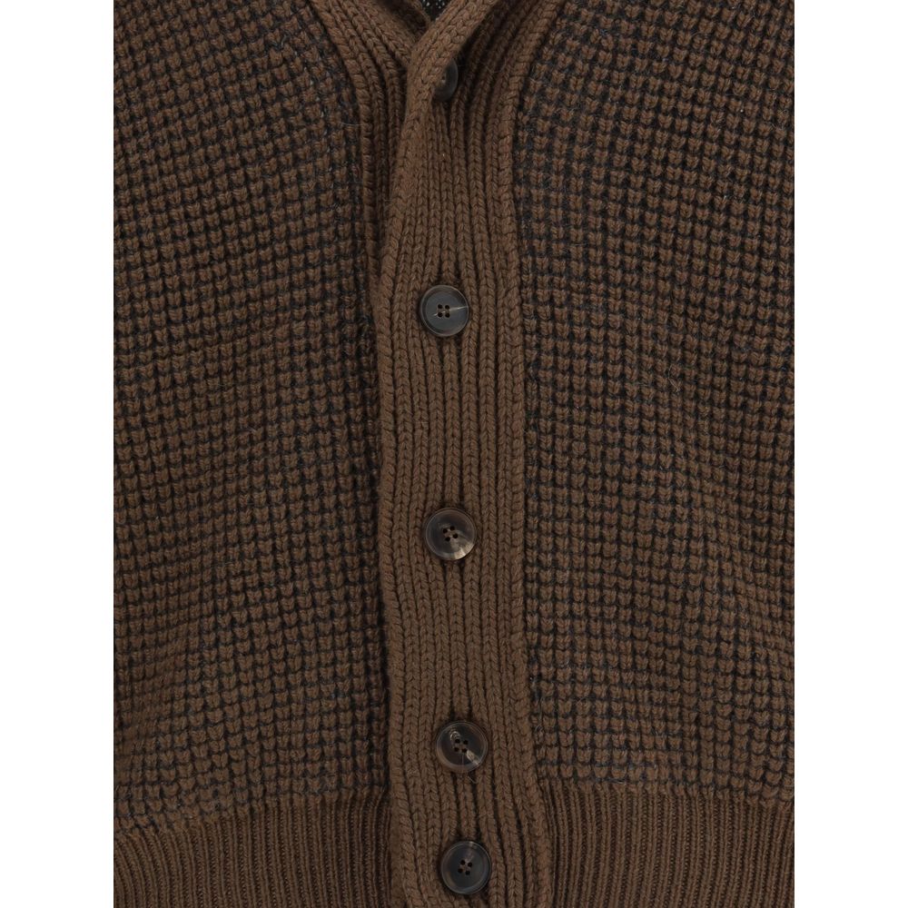 ZEGNA Brown Cashmere Cardigan