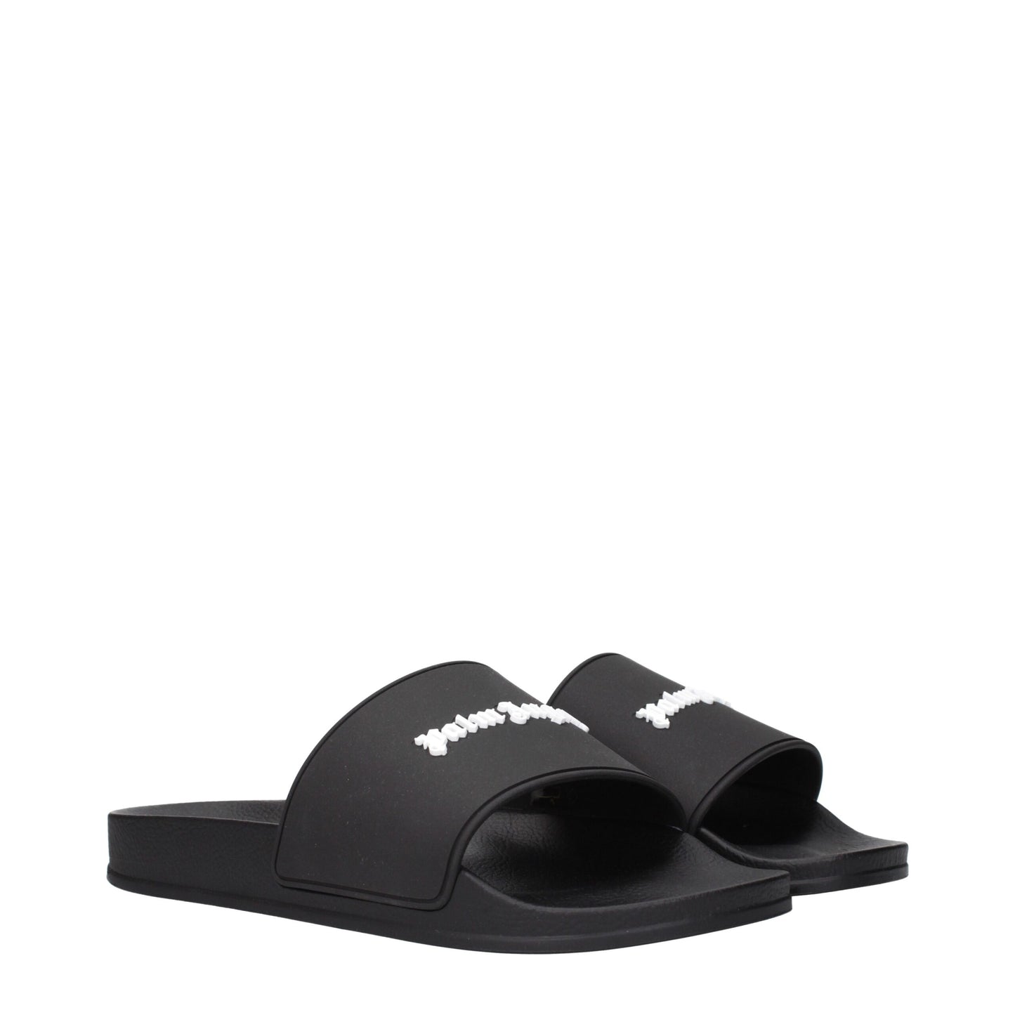 Palm Angels Black Cotton Slippers