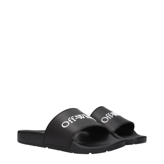 Off-White Black Cotton Slippers