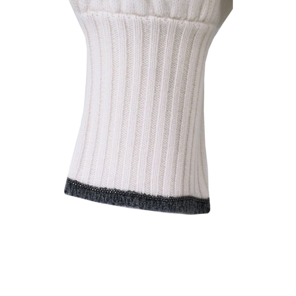 Brunello Cucinelli White Cashmere Sweatshirt
