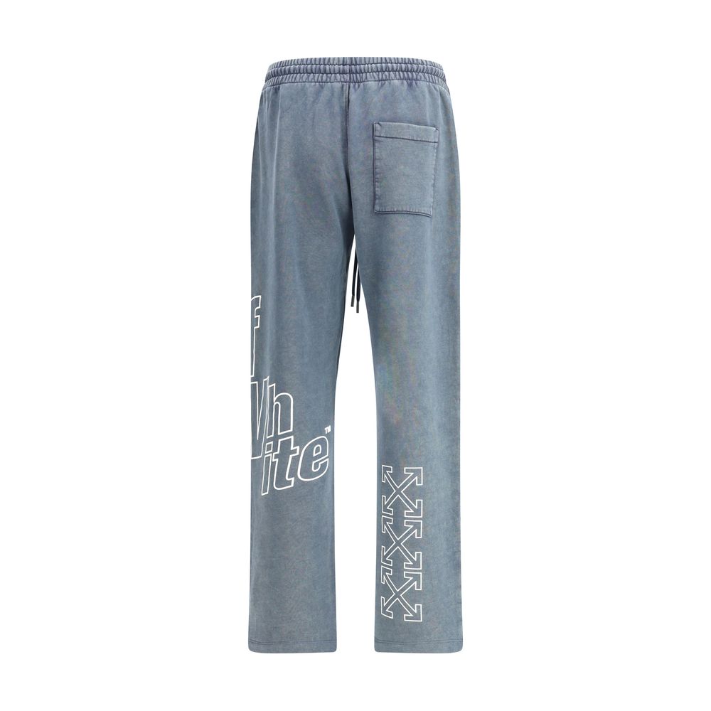 Off-White Blue Cotton Joggers (Workout Pants)
