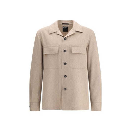 ZEGNA Beige Cashmere Coat
