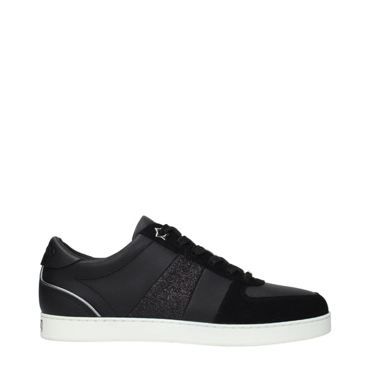 Jimmy Choo Black Leather Low Top Sneakers
