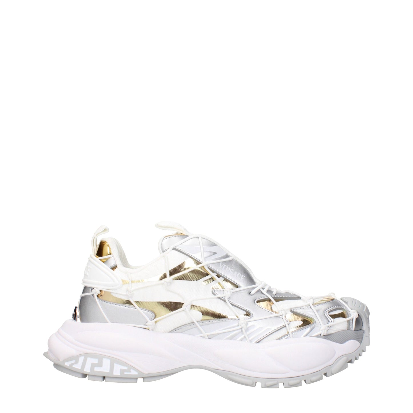 Versace White Fabric Chunky Sneakers