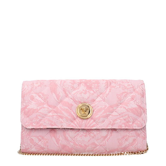 Versace Pink Fabric Clutch Bag