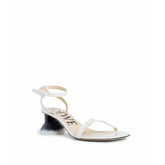 Loewe White Lamb Leather Stiletto Heel Sandals