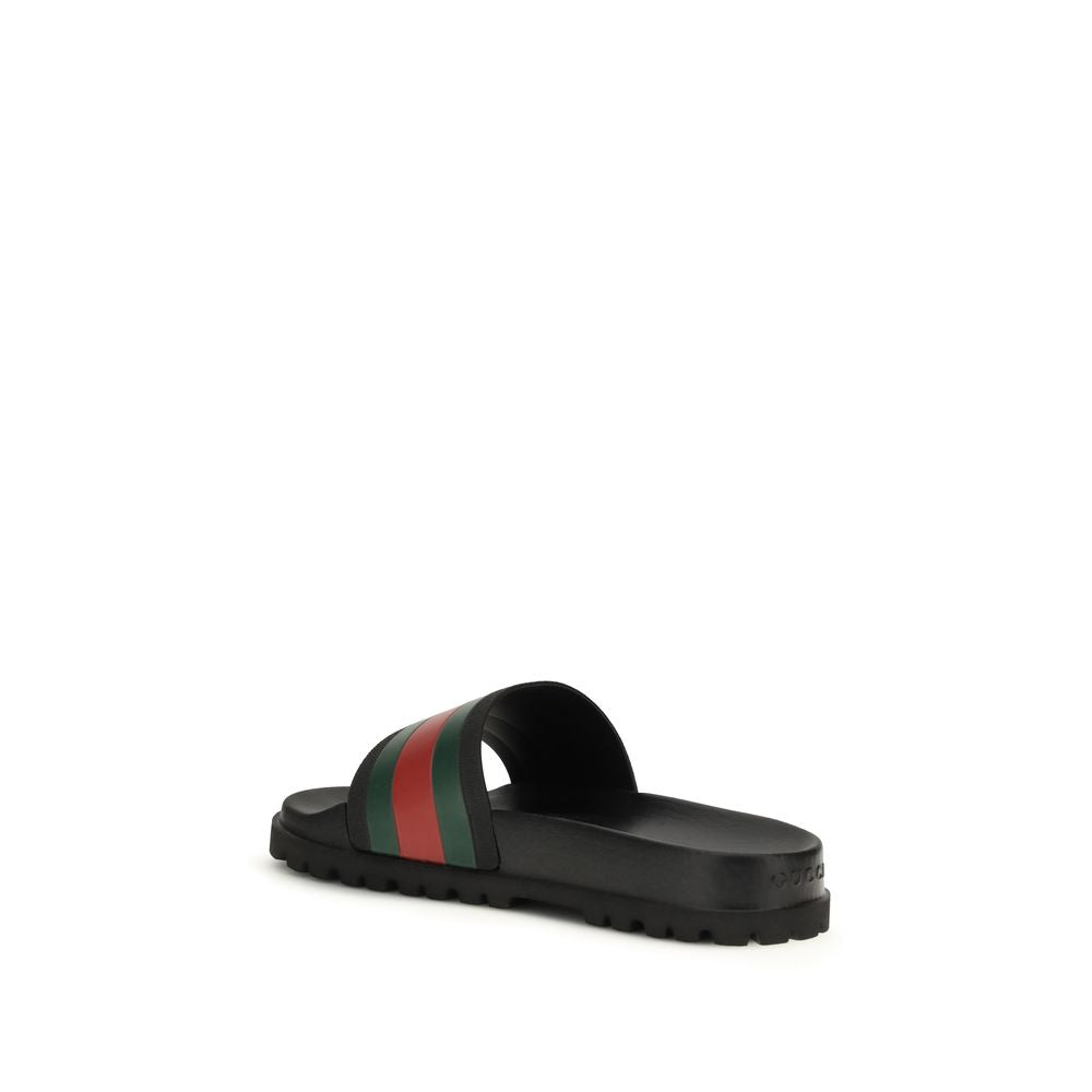 Gucci Black Rubber Slippers